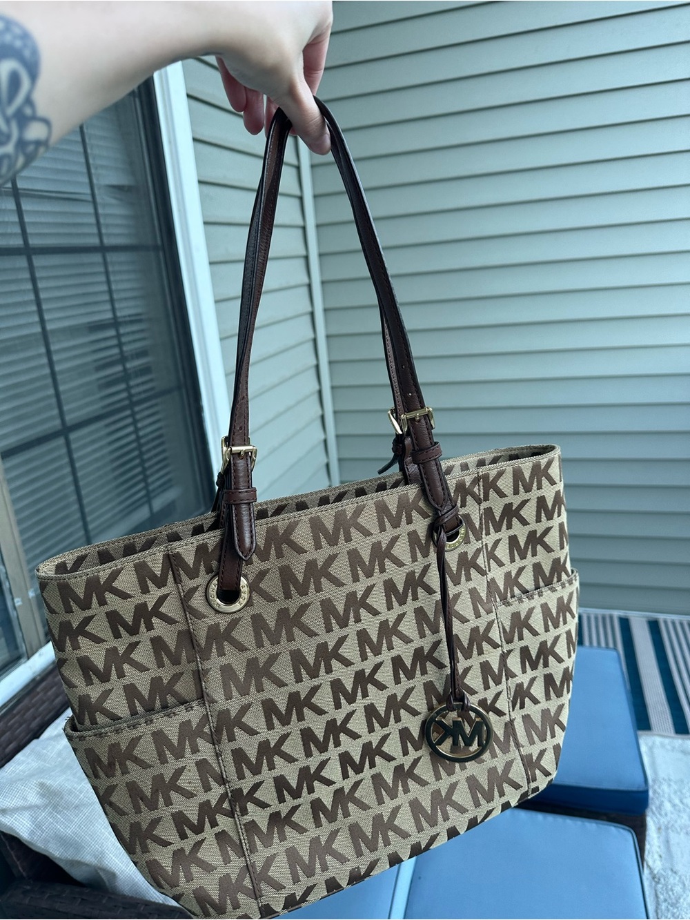 Michael Kors Signature MK Tote - USED - Brown & Tan